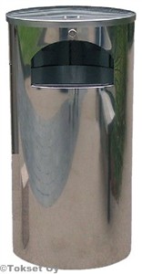 Roska-astia 60 litraa seinä/tolppakiinnitys rst